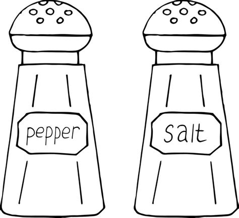 salt and pepper shaker set icon, sticker. sketch hand drawn doodle ...