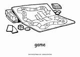 Board Game Colouring Page sketch template