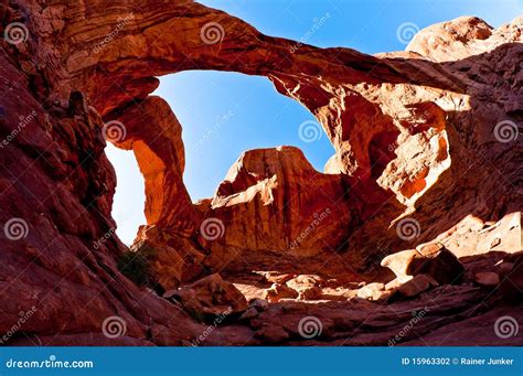 Double Arch stock photo. Image of rock, arid, nature - 15963302