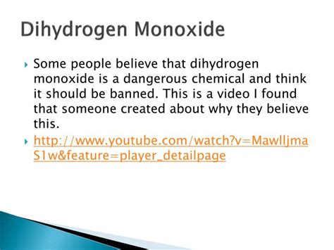 PPT - Dihydrogen Monoxide PowerPoint Presentation - ID:2672776