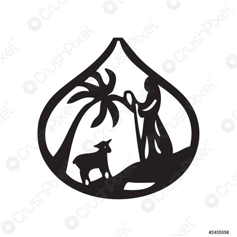 Jesus leader sheep silhouette icon vector illustration - stock vector 2435358 | Crushpixel