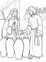 Jesus Turning The Water Into Wine Coloring Pages & Book For Kids sketch template
