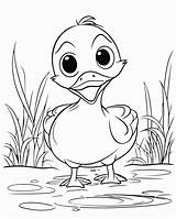Cute Baby duck coloring Page 23632905 Vector Art At Vecteezy sketch template
