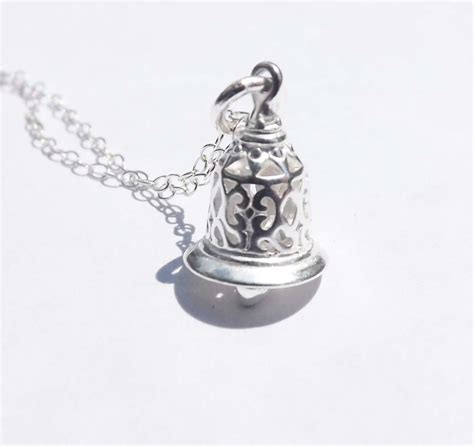 Sterling silver bell necklace bell Pendant birthday