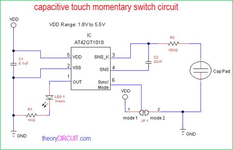 Capacitive Touch Momentary Switch Circuit