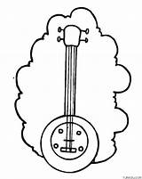 Music Banjo Coloring Page » Turkau sketch template