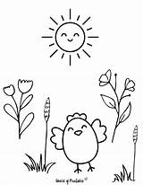 Preschool Coloring Pages Spring sketch template