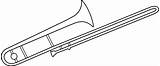 Trombone Clipart Line Clip Pages Coloring Template Colouring Powerpoint Sketch Sweetclipart View Results sketch template