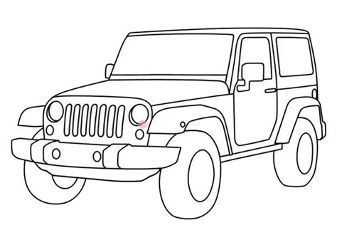 How to draw a jeep: step by step, simple, wrangler easy | Car drawing kids, Jeep drawing, Simple ...