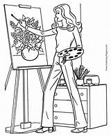 Coloring Pages For Girls Artist sketch template