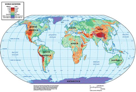 Elevation Map Of Earth