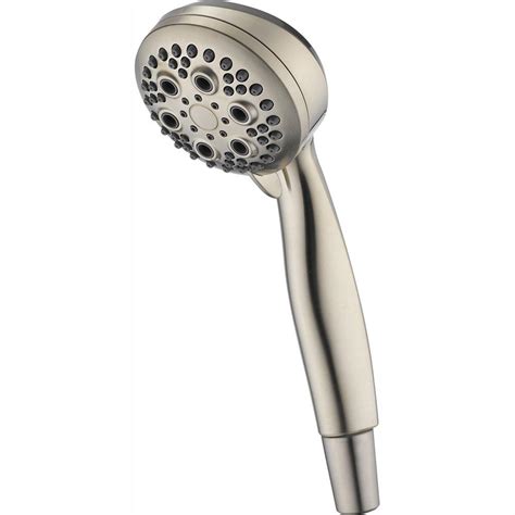 Delta Premium 5-Spray 3.4 in. Single Wall Mount Handheld Shower Head in Stainless-59434-SS15-BG ...