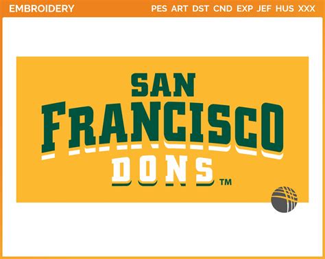 San Francisco Dons - Wordmark Logo (2012) - College Sports Embroidery Logo in 4 sizes & 8 ...