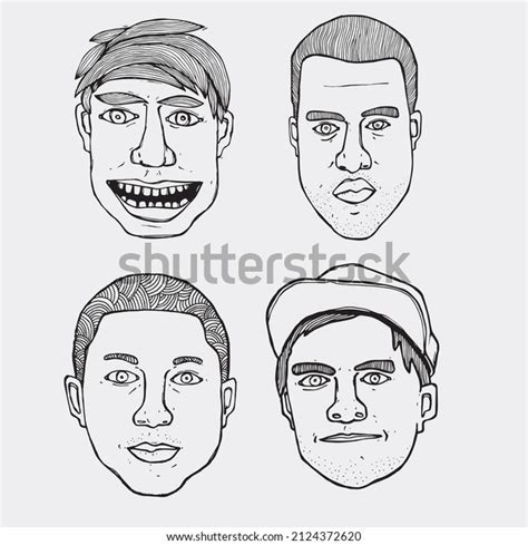 Random Faces Drawing Illustartion Vectors Stock Vector (Royalty Free) 2124372620 | Shutterstock