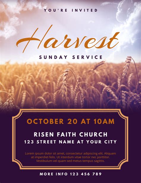 Harvest Sunday Service Church Flyer Template | PosterMyWall