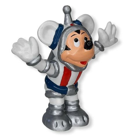 Vtg. 1980's Disney Mickey Mouse Space Suit Rocket Ship Astronaut PVC Toy Figure | #4546866795