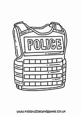 Police Body Armour Colouring Page  Kids Puzzles And Games sketch template