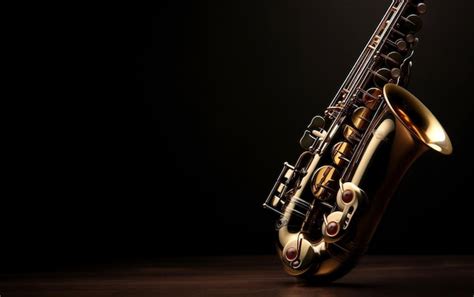 Premium AI Image | A saxophone on a dark background with the word jazz ...