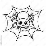 Cute Spider Coloring Page Cartoon Vector Illustration Stock  sketch template