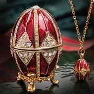 Red & Gold Jewellery Egg & Necklace • Stauer