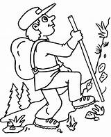 Hiker coloring Page For Holiday sketch template