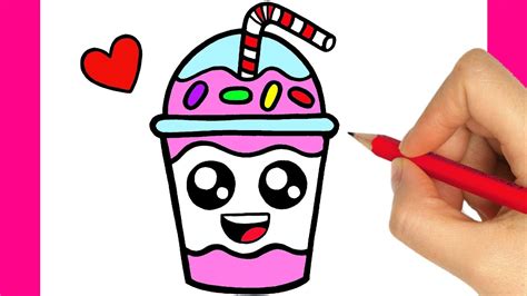 HOW TO DRAW A MILK SHAKE EASY STEP BY STEP - DRAWING A MILK SHAKE KAWAII - YouTube