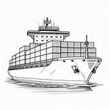 Container Ship 🚢 Coloring Page sketch template