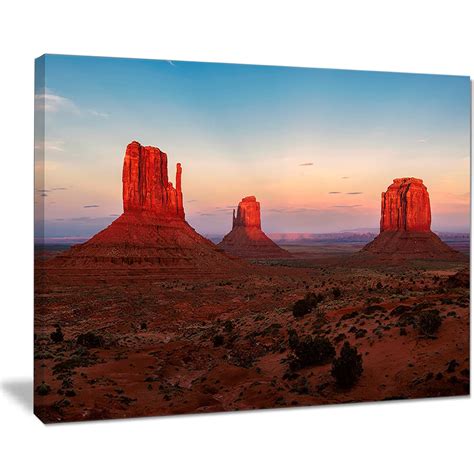 Sunset in Monument Valley - Landscape Art Print Canvas - Multi-color ...