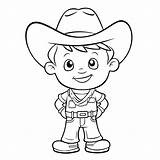 Un Adorable Petit Garçon Cowboy Coloriage Contour Croquis Dessin  sketch template