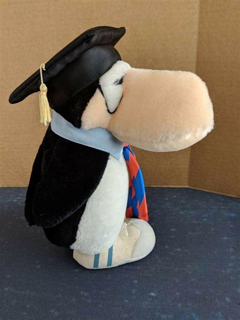 Vintage 1984 Opus Penguin Plush Stuffed Animal Dakin Graduate Cap Gown & Tie | #2018812608