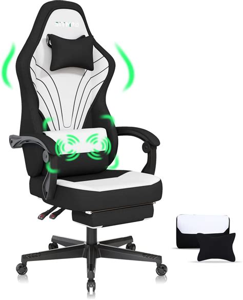 Ergonomic Gaming Chair with Footrest, Lumbar Support, Massage, Reclining, Black/Red - Sitmod