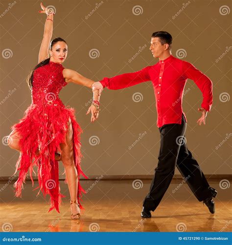 Latino Dance Couple in Action - Dancing Wild Samba Stock Photo - Image ...