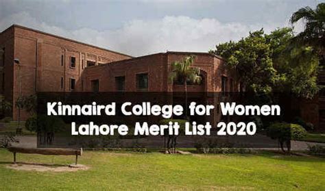 Kinnaird College for Women Lahore Announced Merit List 2020