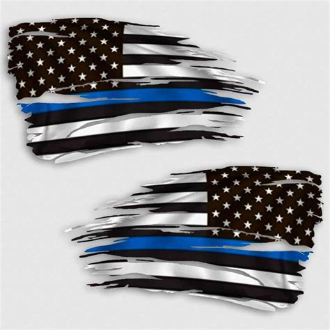 Thin Blue Line Usa Flag Decal