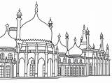 Brighton Pavilion Sketched On Photoshop  Black And White Drawing sketch template