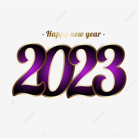 Happy New Year 2023 White Transparent, 2023 Purple Creative New Year ...