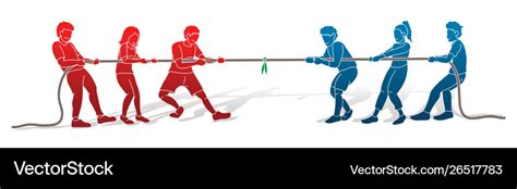 Children playing tug war cartoon graphic Vector Image