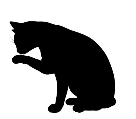 Cat silhouette, Black cat silhouette, Black cat art