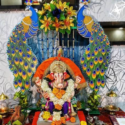 27 Best Trending Ganesh Chaturthi Decoration Ideas for home | Ganpati ...