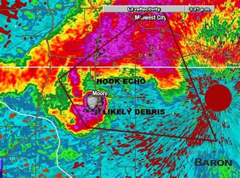 Radar Image of the F5 Tornado in Moore, OK 5-20-13 | Storm radar ...