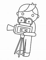Printable Movie Cameraman Coloring Page sketch template