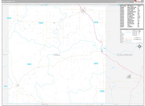 Hall County, TX Wall Map Premium Style by MarketMAPS