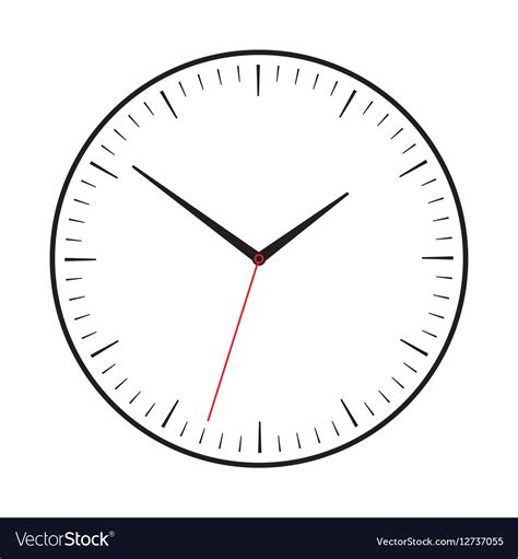 Symbol of clock with red second hand Royalty Free Vector