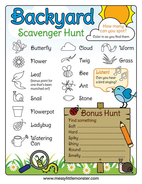 Nature Scavenger Hunt Printable Free