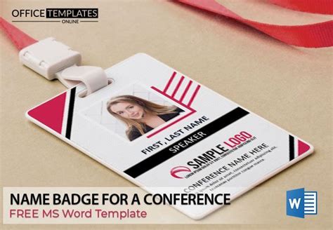 Free Conference Name Badge Template in MS Word Format Name Badge Template, Name Tag Templates ...