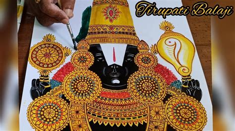 How to draw Lord Venkateswara Swamy || step by step painting Tirupati ...