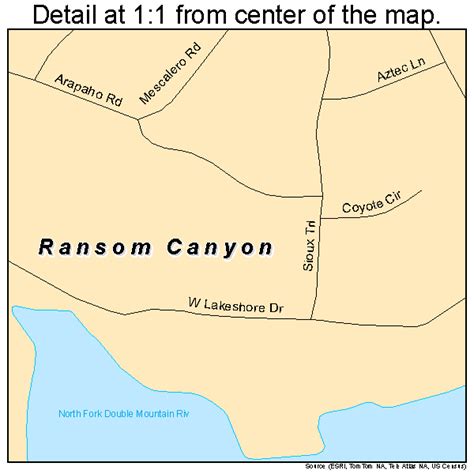 Ransom Canyon Texas Street Map 4860672