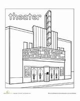 Theatre Stage Coloring Pages Sketch Page sketch template