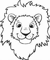 Lion Face Coloring Page sketch template