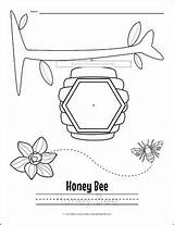 Honey Bee Spring Coloring Page Craft Activity  Beehive Queen sketch template